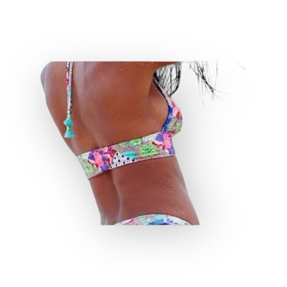 new Victoria Secret ☀︎︎ Embroidered Babe 2Pc Bikini Set ☀︎︎ Patchwork Bali ☀︎︎ L - Picture 3 of 16